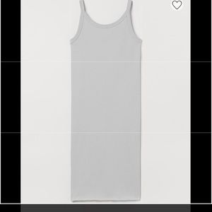 NWT H&M Sleeveless Ribbed Midi Dress Light Grey